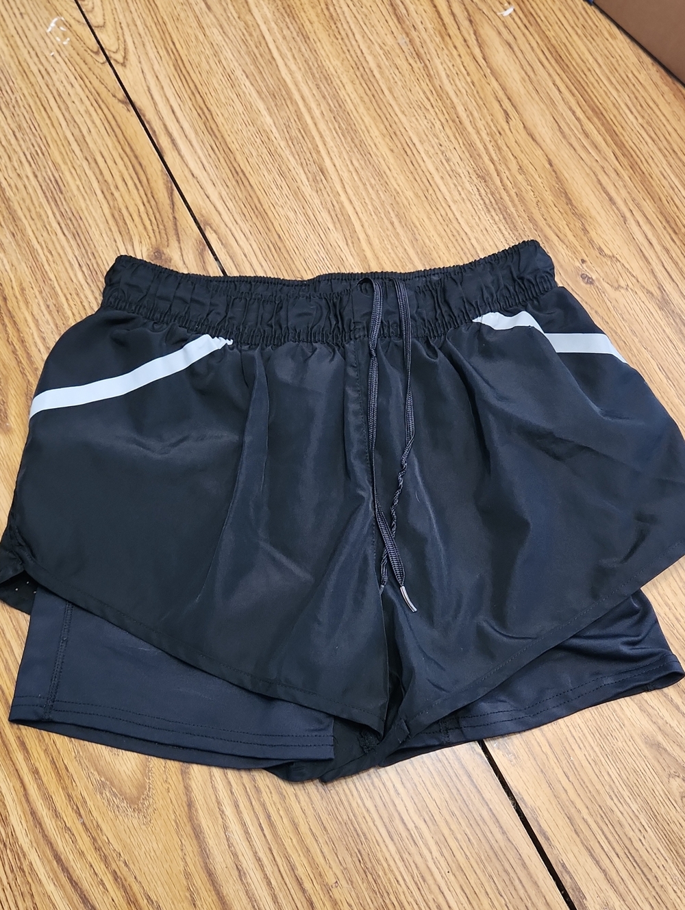 Black Athletic Running Shorts with Drawstring